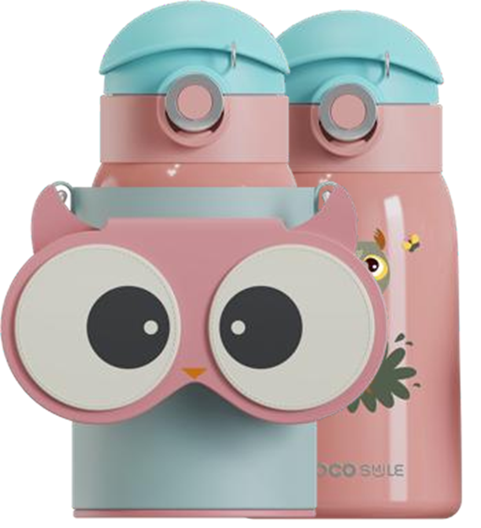 Owl Eye Thermos Cup With Sleeve