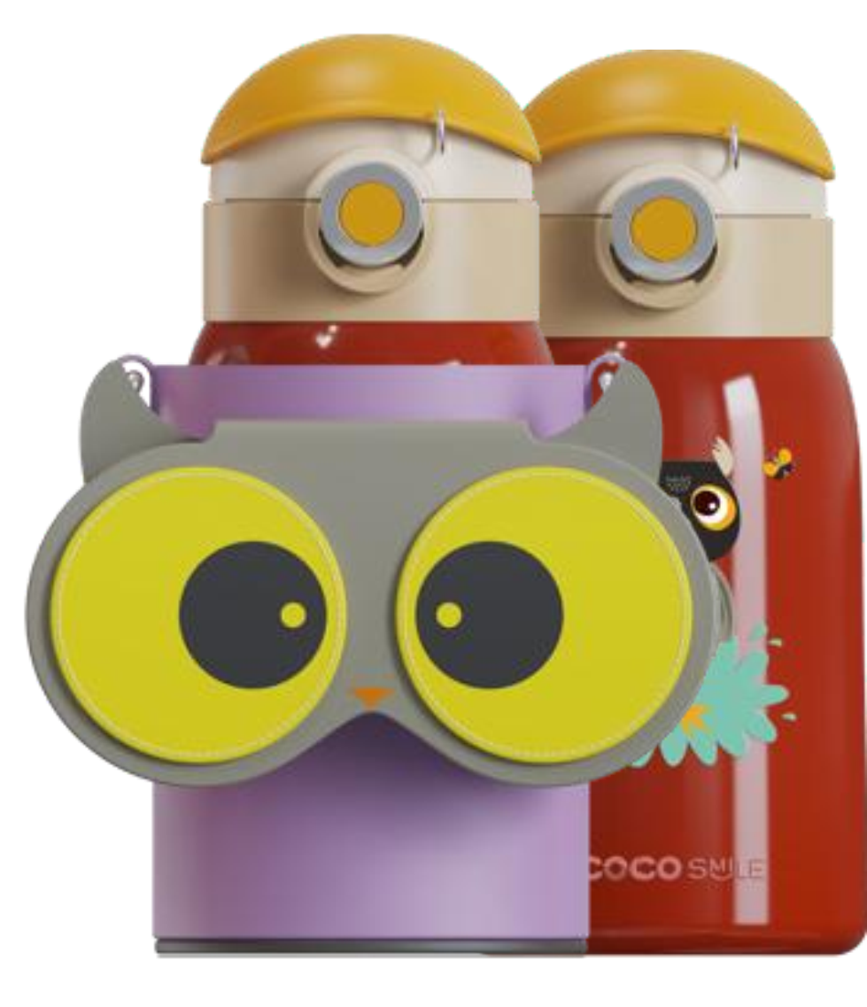 Owl Eye Thermos Cup With Sleeve