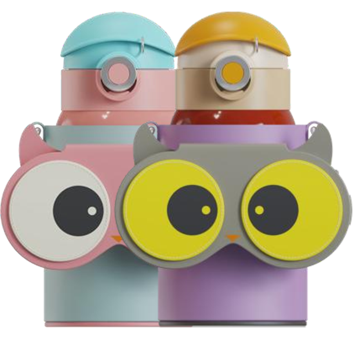Owl Eye Thermos Cup With Sleeve