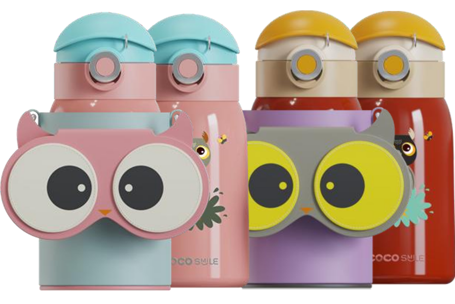 Owl Eye Thermos Cup With Sleeve