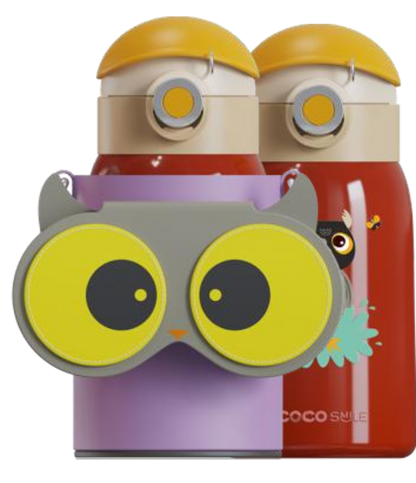 Owl Eye Thermos Cup With Sleeve