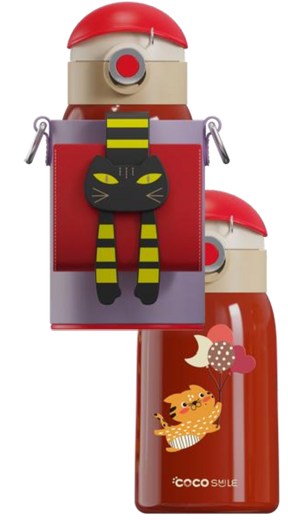 Lying Cat Thermos Cup  With Sleeve